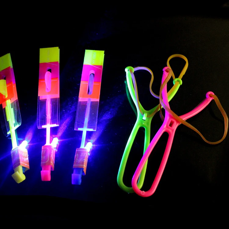 

5PCS Flying Rotating Luminous Rocket Lightsaber Flash LED Funny Light Toy Fun Elastic Gift Toys For Children Entertainment