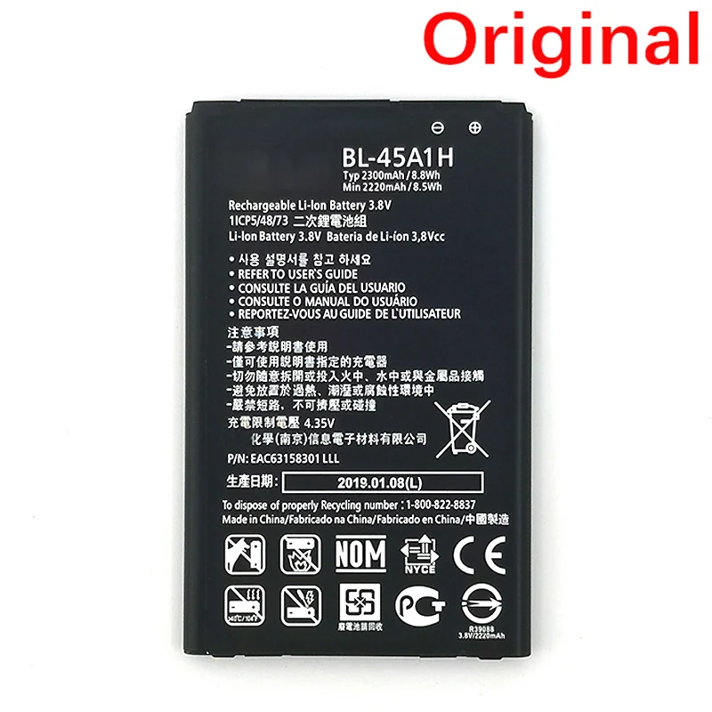 

100% Original BL-45A1H 2300mAh Battery For LG K10 LTE F670L F670K F670S F670 Q10 K420N NEW High quality battery+Tracking number