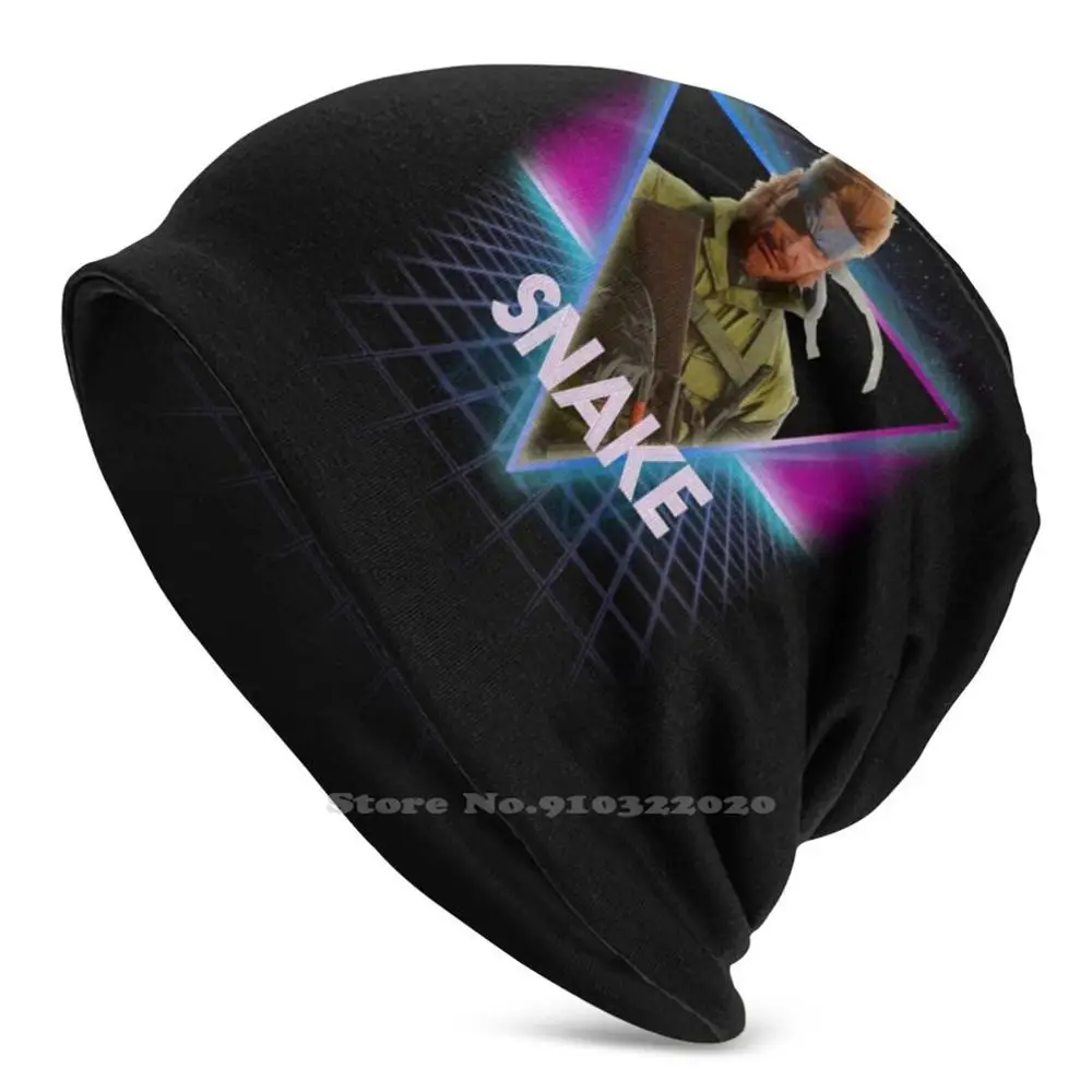 Metal Gear Solid Snake Retro 80S Neon Landscape Knit Beanie Hat Skullies E Berretti Invernali Da Uomo Mgsv The Phantom Pain Kojima