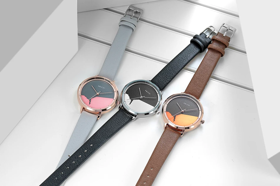 KEZZI мужские наручные часы креативные кварцевые часы женские модные водонепроницаемые кожаные Наручные часы прошитый текстурный циферблат часы Reloj