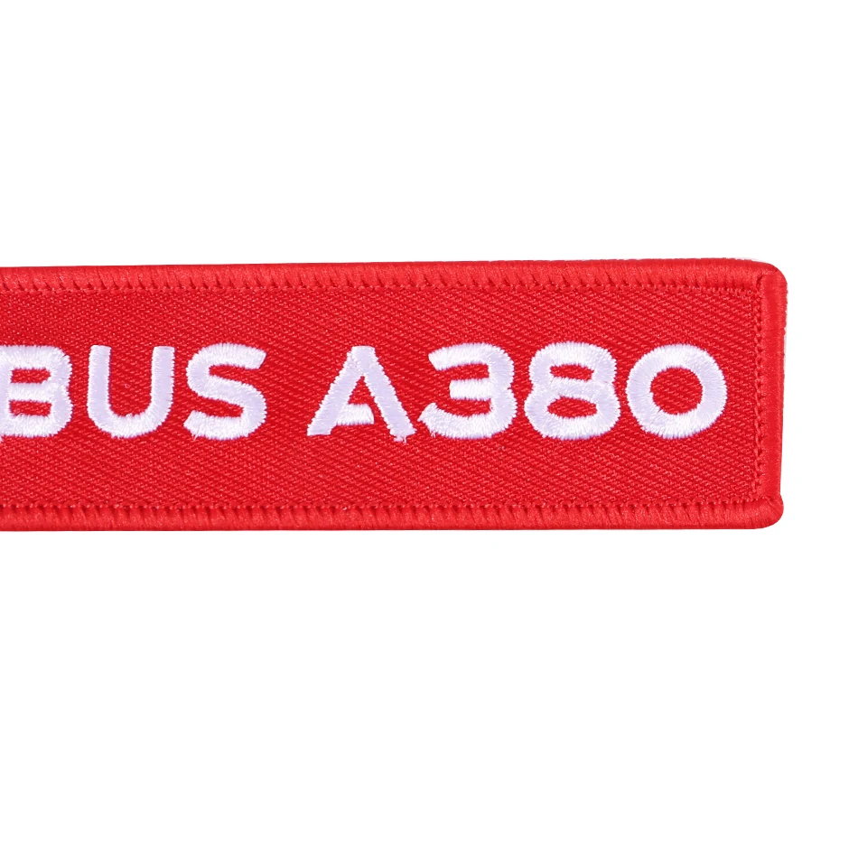 AIRBUS A380 Keychain Double-sided Embroidery A320 Aviation Key Ring Chain for Aviation Gift Strap Lanyard A350 Keychains (5)