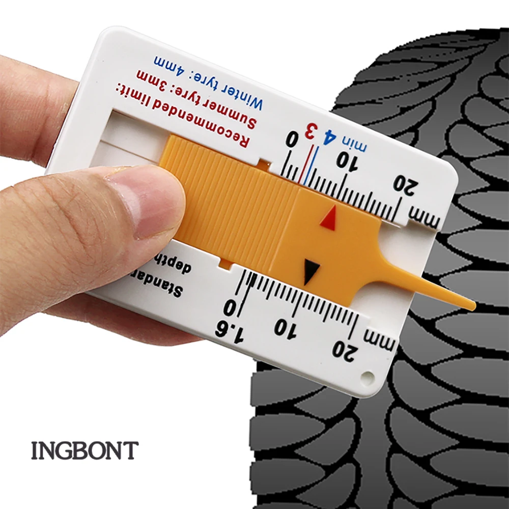 INGBONT Tyre Tire Tread Gauge Precise Car Tire Depth Thickness Meter Detection Bike Motor Truck Check Tester Measuring Tool