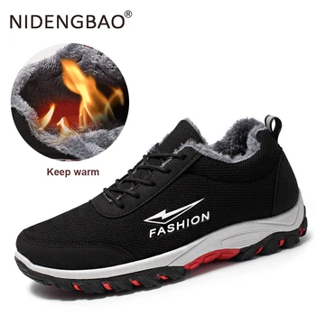 

Hot Sale Men Running Shoes Fur Men Sneakers Comfortable Male Trainers Plush Winter Sport Shoes For Men Big Size Zapatillas
