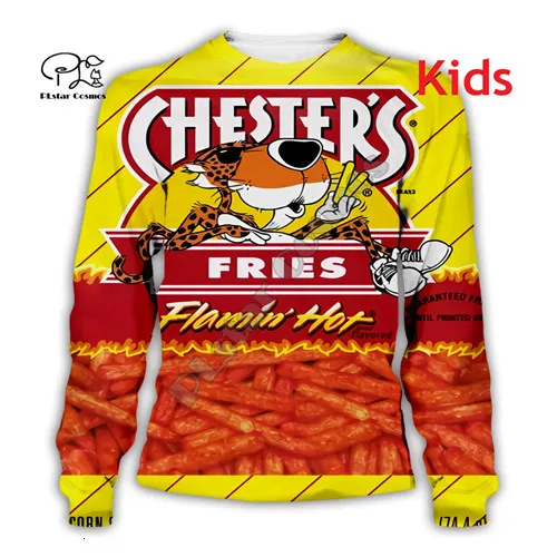 Комплект семейной одежды с 3D-принтом Cheetos, толстовка, пуловер, куртка на молнии, одинаковые комплекты для семьи, мамы, папы - Цвет: Kids Sweatshirt