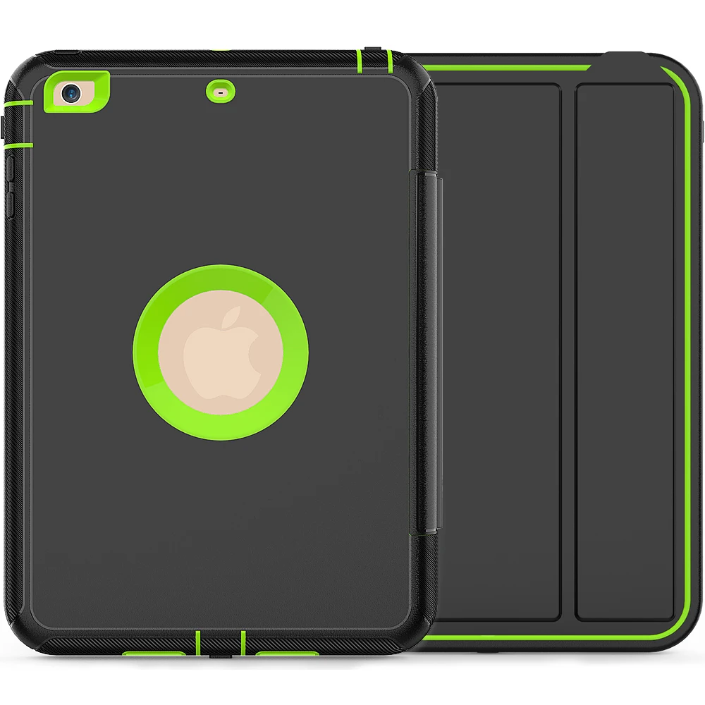Green Умный для Apple Ipad Mini 1 2 3 7,9 чехол для детей безопасный защитный противоударный сверхпрочный силиконовый Жесткий умный Авто спящий ТПУ кожаный чехол - Цвет: Green