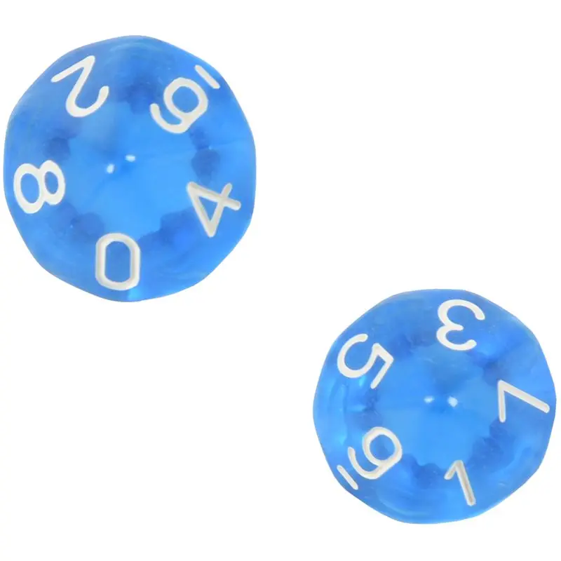 10-Dices D10 10-сторонняя игральная кость из драгоценного камня для RPG Подземелья и Драконы настольные игры - Цвет: Blue