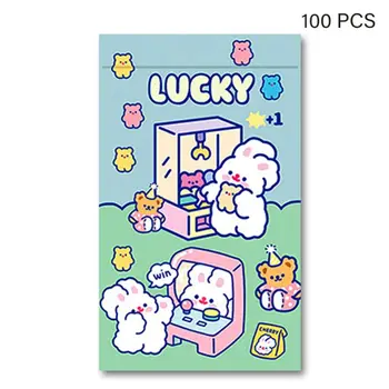 

100pcs Cartoon Print Ziplock Bag Packaging Storage Bag Plastic Organizer