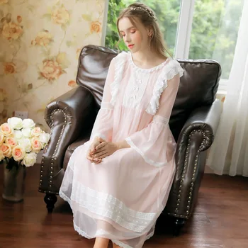 

Ladies Lingerie Sleep Wear Plus Size Nightgowns Women Nighty Sleeping Dress Lace Sweet Cute Princess Fairy Honeymoon Nightwear