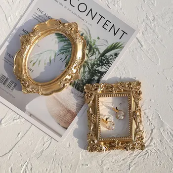 

Retro Photo Frame Gold Picture Frame Home Decor Photography Props MINI Wedding Pictures Frames Gifts Desk Decoration Ornament