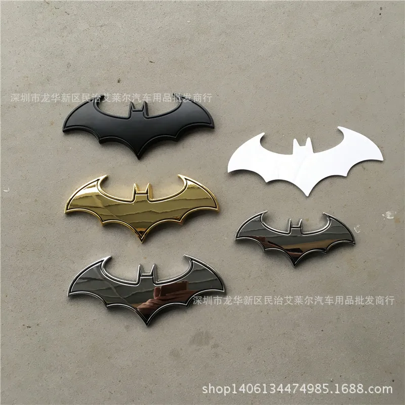 Large Size Metal Cool Bat Car Logo Modified Car Stickers Tail Tag Machine Cover Standard Side Label Bat Man