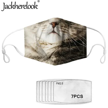 

Jackherelook Kawaii Cat Face Design Unisex Dustproof PM2.5 Pollution Lower Half Face Mouth Mask Funny Animals Emotiction Masks