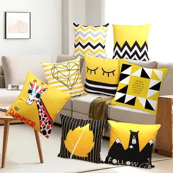 

HUIRAN Pure Cotton Cushion Cover 45x45cm Decorative Pillow Case Decorative Throw Pillow Covers for Sofa Chair Car Home Decor