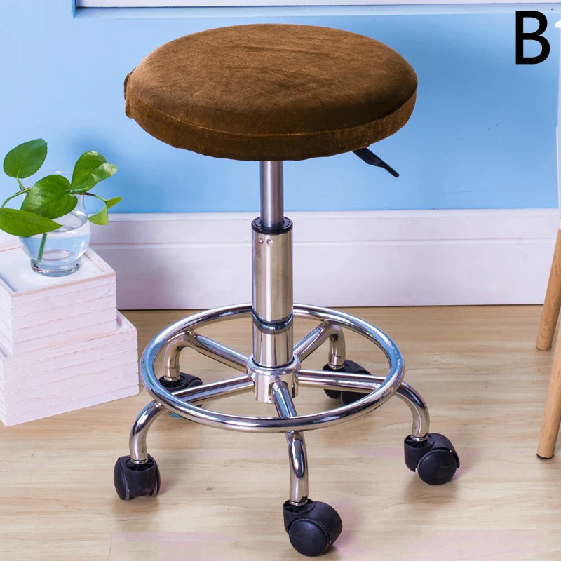 Removable Round Universal Elastic Chair Cover Bar Stool Seat Cover Slipcover 