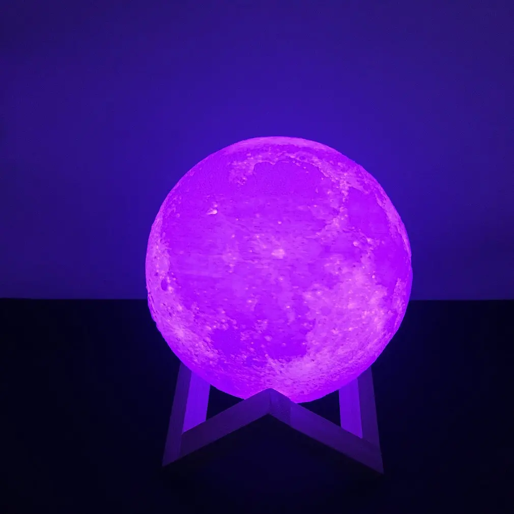 ICOCO 3D Печать Луна аккумуляторная лампа 16/2 Цвет изменить светильник сенсорный ночник лунный детский ночной Светильник