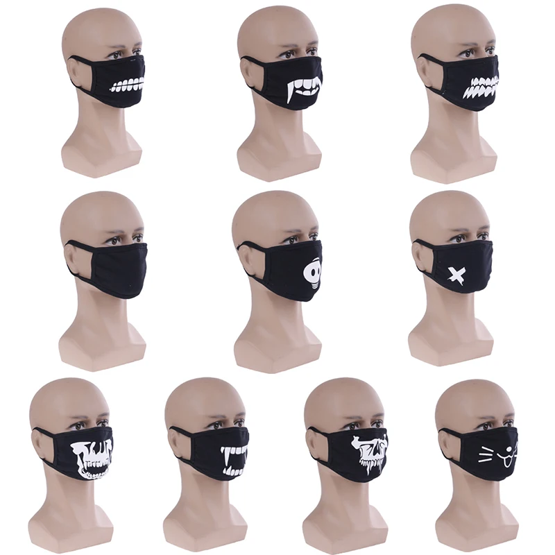 1 шт. хлопковая маска для лица унисекс корейский стиль Kpop Черный Медведь зубы Велоспорт Анти-пыль хлопковая маска для губ Респиратор маска