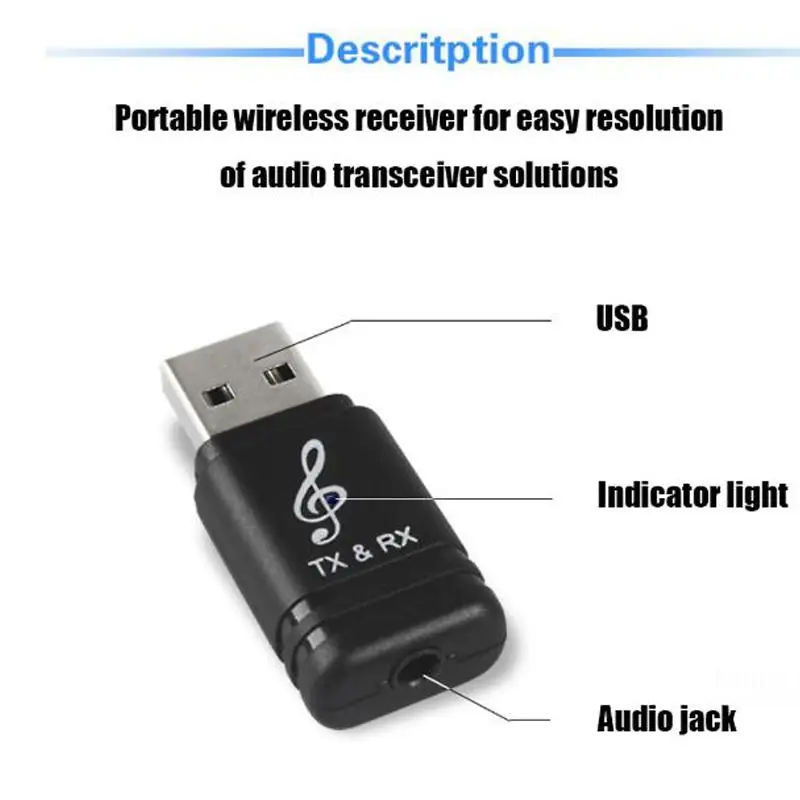 Koqit PC Музыкальный беспроводной передатчик аудио bluetooth ресивер 5,0 bluetooth адаптер USB bluetooth передатчик для динамики гарнитуры