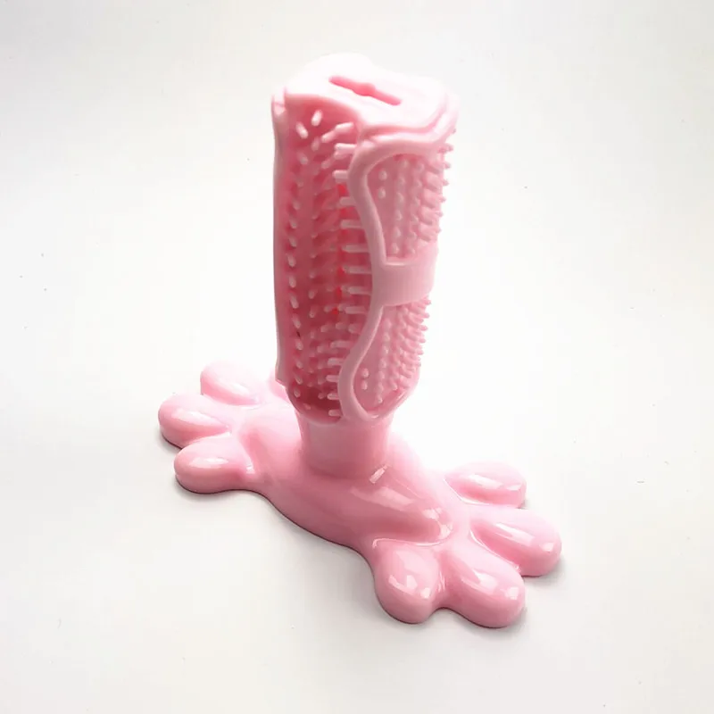 pink Новая игрушка для собак, безопасная Нетоксичная зубная щетка для укуса, товары для больших и средних собак, игрушки для чистки полости рта, товары для собак - Цвет: pink