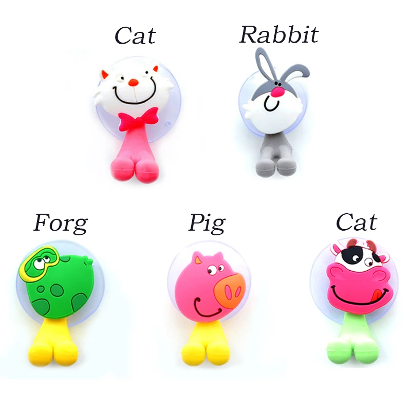Toothbrush Holder Cute Cartoon Animal Home Toothbrush Holder Wall Mounted Tooth brush Storage Rack With Suction Cup Bathroom Organizer