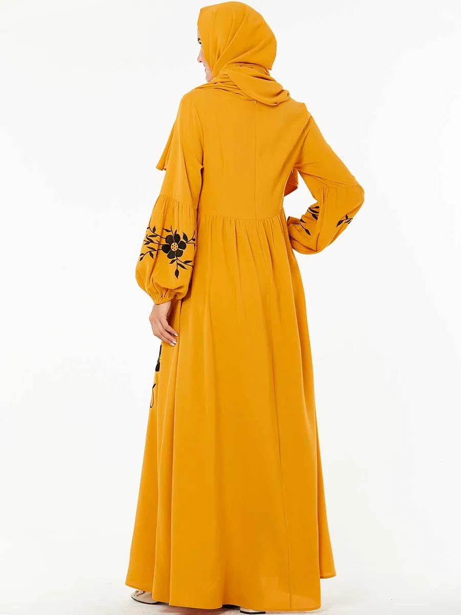 BNSQ мусульманское платье кафтан абайя одежда Jilbab вышивка Макси индейка