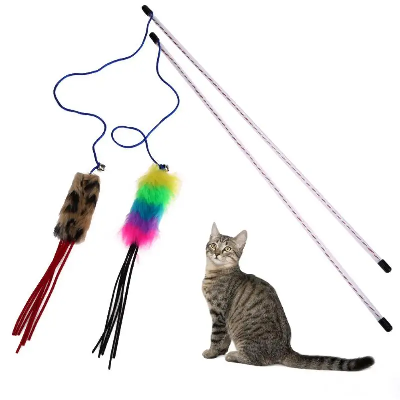 1/2 шт. забавные игрушки для кошек PlushTeaser для домашних животных кота обучающая палочка Пластик нить игрушка для кошек Котенок Маленький животных продукты для кошек