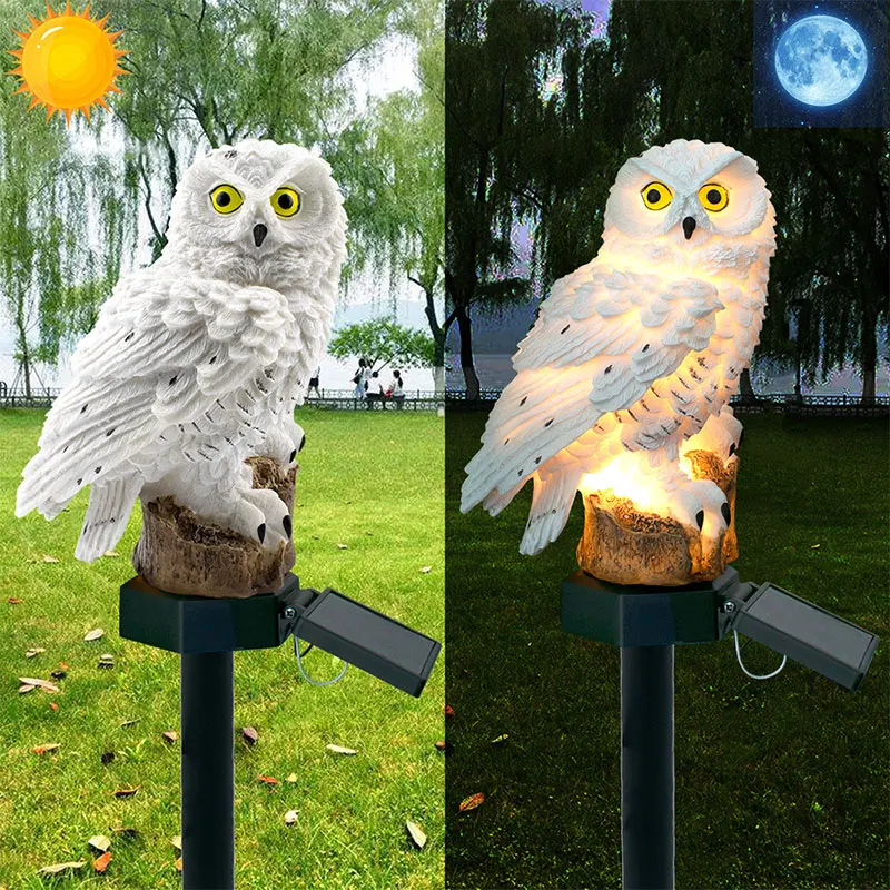 Creative LED Solar Lamps Garden Lights Solar Night Owl Shape Lights Solar-Powered Lawn Lamp Home Garden Lighting