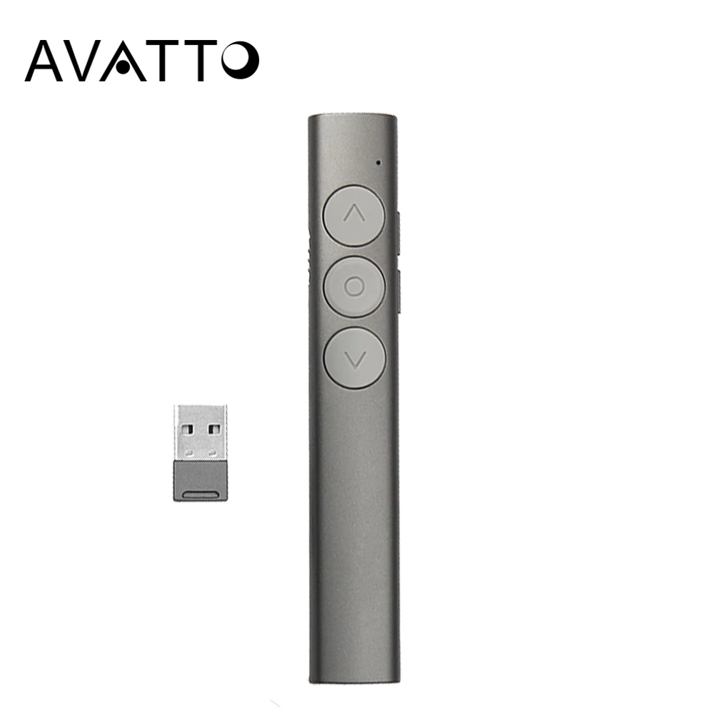 AVATTO 2.4G Wireless Presentation Laser Pointer Pen, Rechargeable Powerpoint PPT Presenter Clicker Remote Control