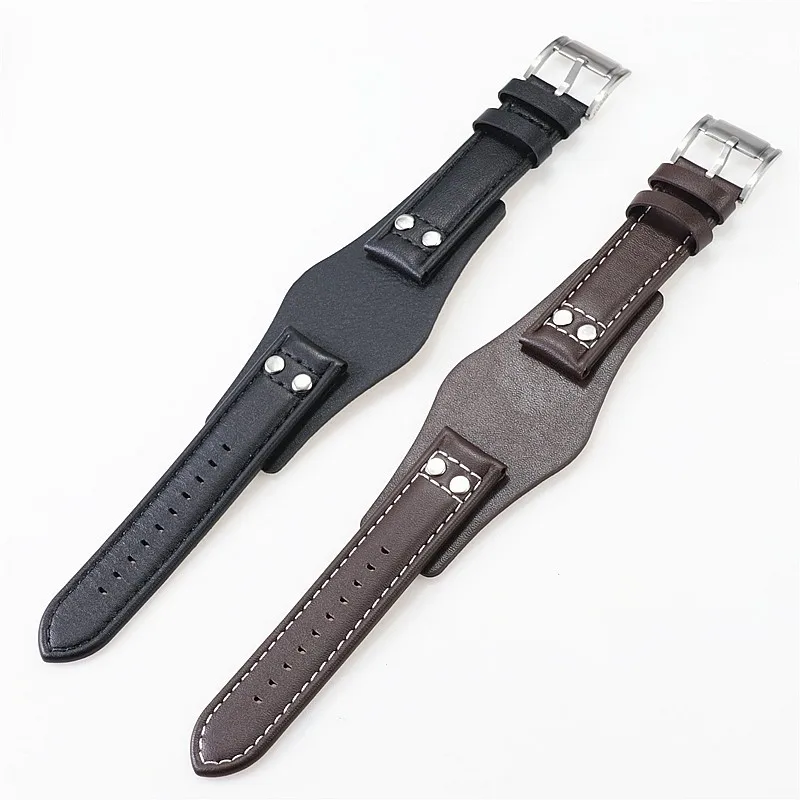 22mm Brown Black Tray Watchband Rivet Genuine Leather Watch Strap For Fossil Ch2564ch2565 Ch2891ch3051 Ch2592 Wristband Bracelet