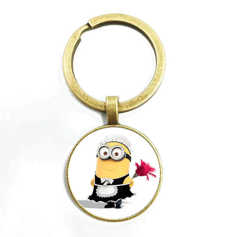 Despicable Me Minion Action Movie Glass Cabochon Keychains for Kid - Цвет: 22