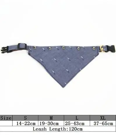 Collar No.4 Модные шлейки из джинсовой ткани костюм для животного перекрестные подтяжки воротник банданы набор йоркширских домашних животных Тяговая одежда для собачек-Мопсов поводок AML12 - Цвет: Collar No.4