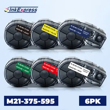

6 Colors M21-375-595 Labels For Brady M21-375-595 Label Tape Vinyl High Adhesion Tape For Brady BMP21-PLUS LAB IDPAL Label Maker