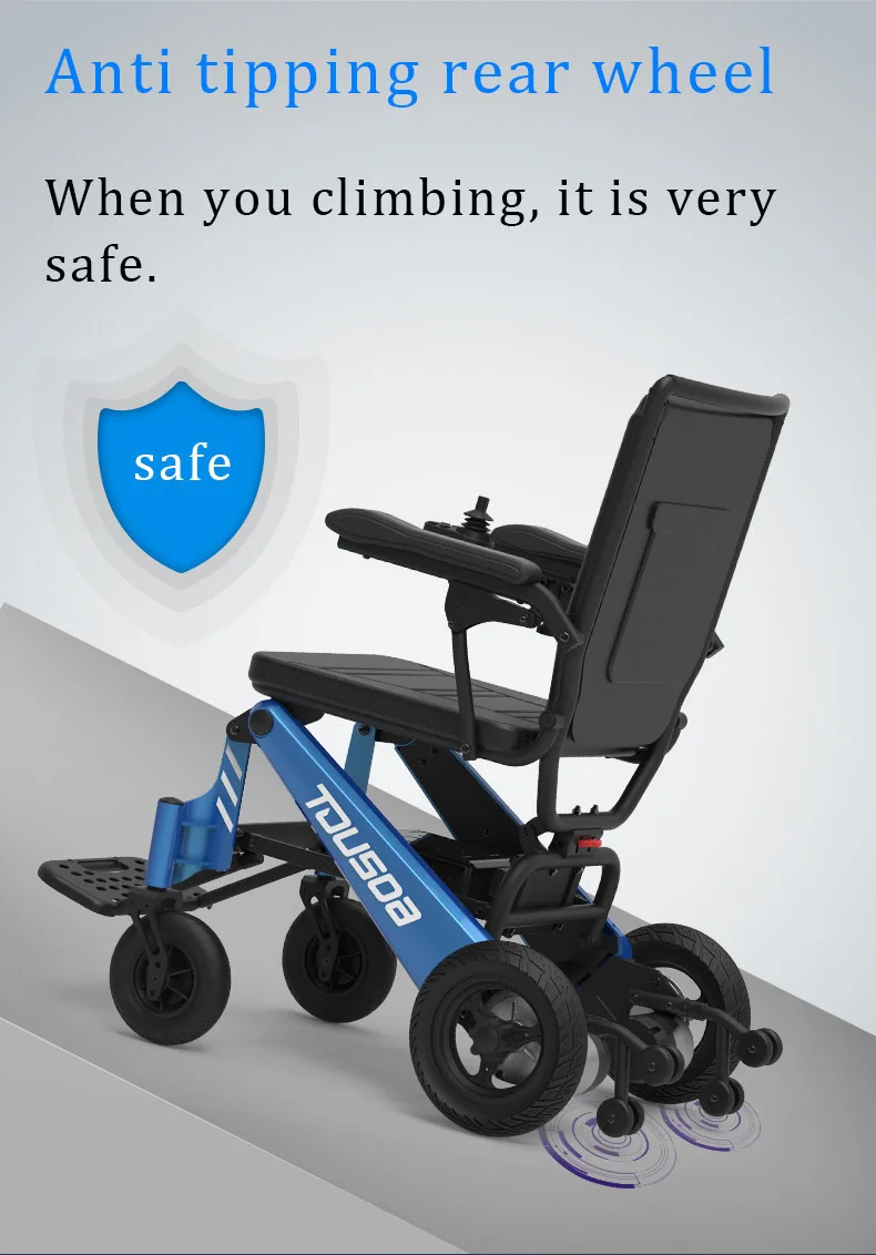 Free shipping New automatic safety foldable electric wheelchair with small wheel