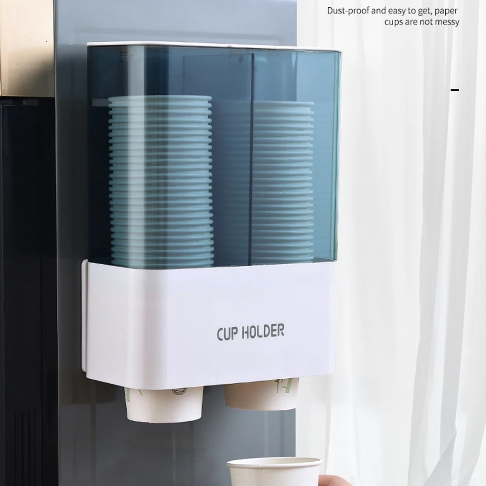 Office Storage Household Anti Dust Adhesive Coffee Wall Mounted Water Dispenser Shelf Paper Cup Holder Automatic Head Cover