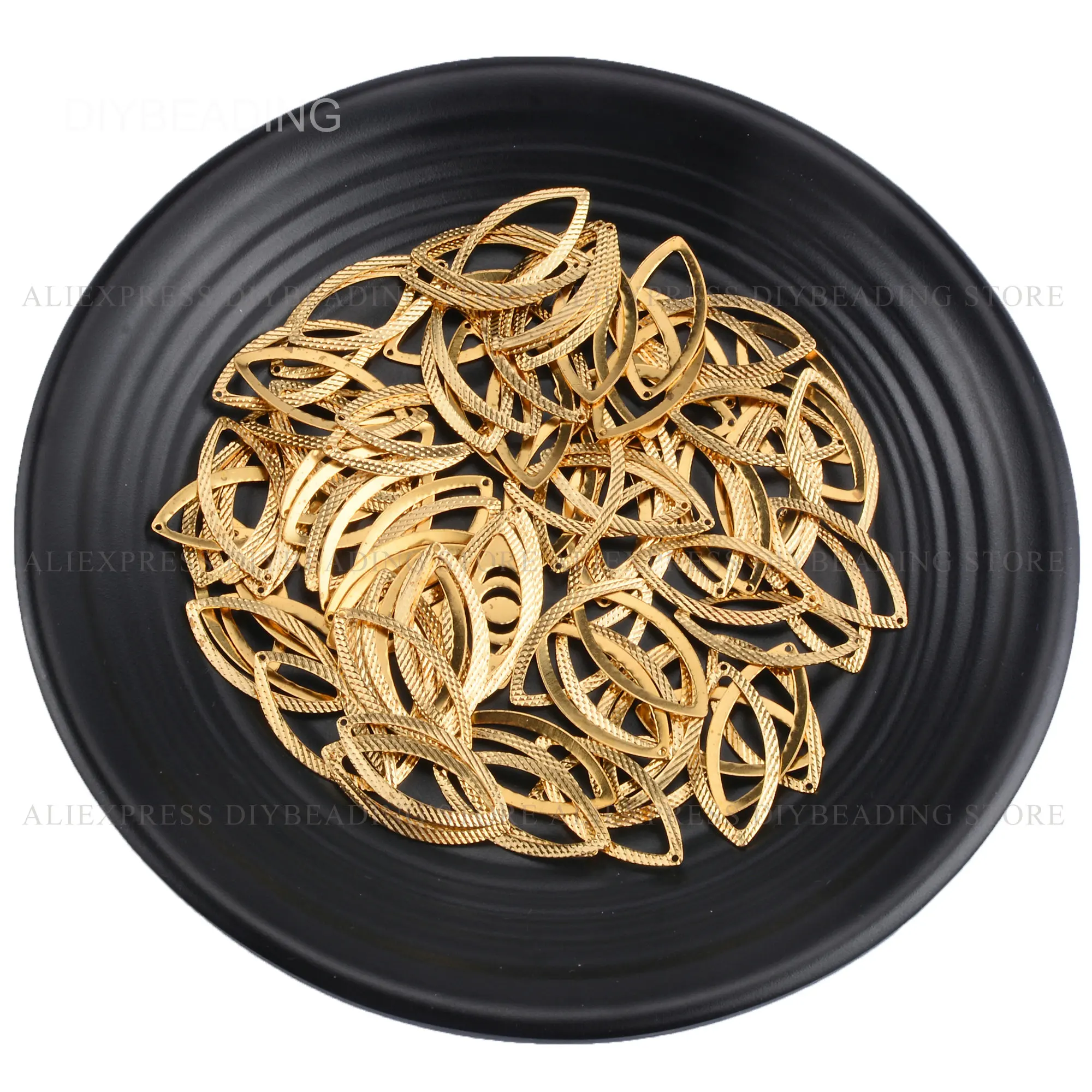 501000 Pc Brass Charm For Making Earrings Jewelry Textured Hollow