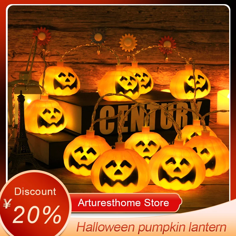 

Halloween Pumpkin Lantern Waterproof Ghost Festival Smiling Face Decoration Modeling Light LED Pumpkin String Battery Light