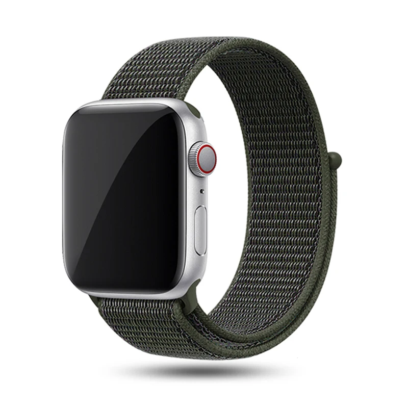 cargo khaki Спортивный ремешок для Apple watch 42 мм, 38 мм, 44 мм, 40 мм, тканый нейлоновый браслет correa iwatch 4, 3, 2, аксессуары для Apple watch 4, 5 - Цвет ремешка: cargo khaki