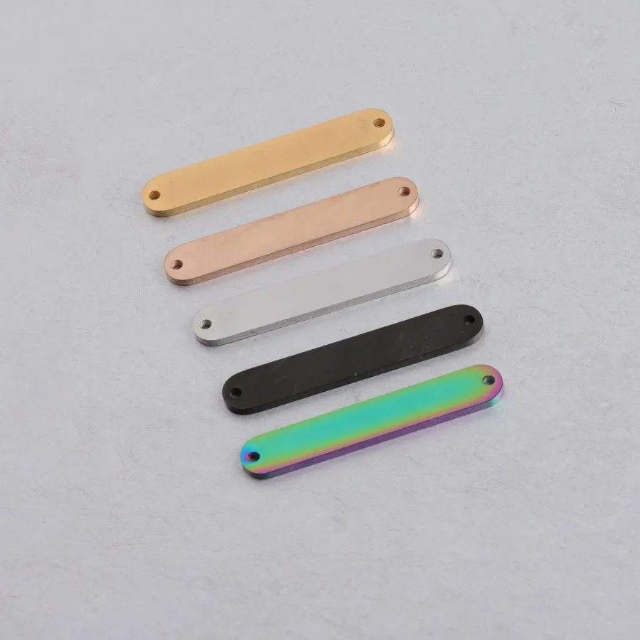 

5pcs 6*35mm Gold/black Color Stainless Steel Long Connector Bar Charm logo Pendant for DIY Handmade Jewelry Making wholesale