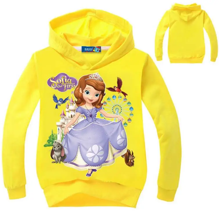 style 14 Новая детская Милая принцесса на толстовке, хлопковая детская одежда для маленьких девочек, толстовки с длинными рукавами, спортивная одежда, пальто с капюшоном - Цвет: style 14