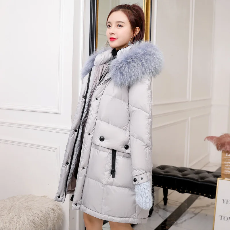 

Cotton Coat Women's Mid-length Winter Coat 2018 New Style Korean-style Thick Slimming Students Large Fur Collar down Feather Cot