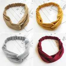 Хипстерская лента для волос, тканевая лента для волос с перекрестным узлом, большие ободки, Спортивная Повязка для мытья лица, аксессуары для волос для девочек
