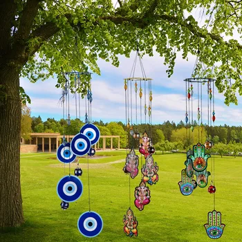 

FAROOT Wind Chimes Mandala Creative Metal Plate Outdoor Garden Backyard Decoration With Chakras Home Wind Chimes Decoration HOT