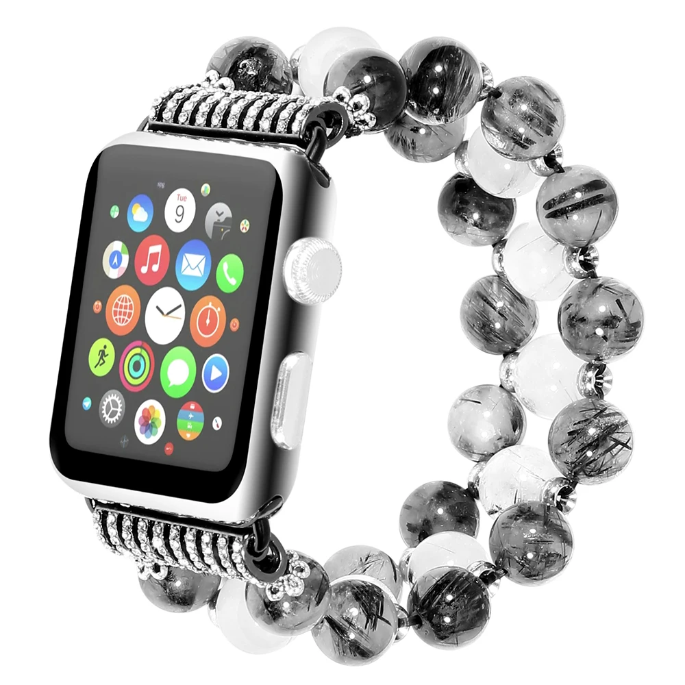 Агат ремешок для apple watch series 5/4/3/2/1 38 мм 42 мм ручной работы Элегантный ремешок для наручных часов iwatch, series 5 40 мм 44 мм