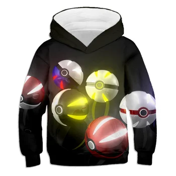 

HOT New Boys girls Sweatshirt Teening Children Hoodies Autumn Clothes Long Sleeve Cartoon Pokemon Top Tees Children Clothing