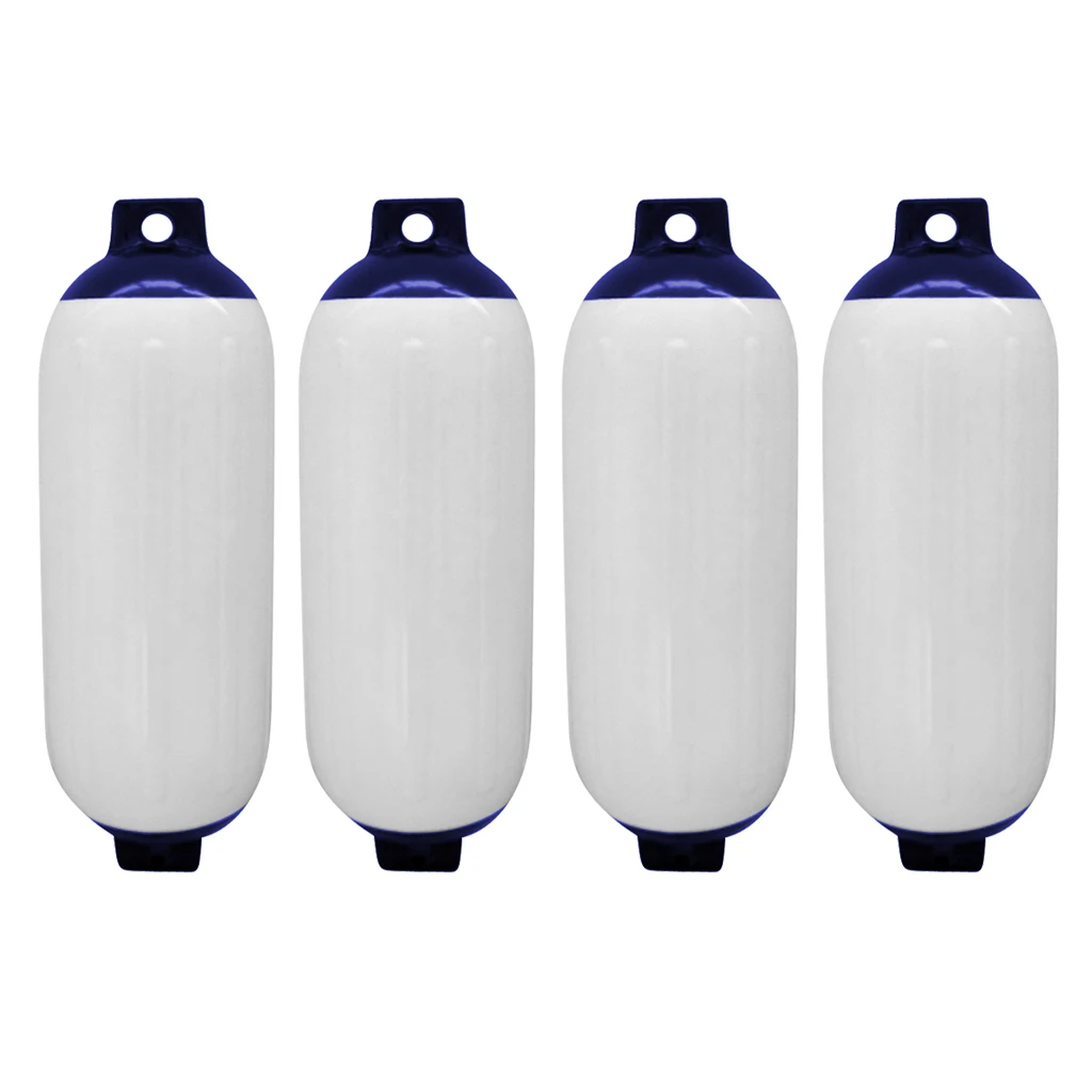 

4pcs Inflatable Boat Fender 11 X 40cm Blue Tip Heavy Duty Marine Bumpers