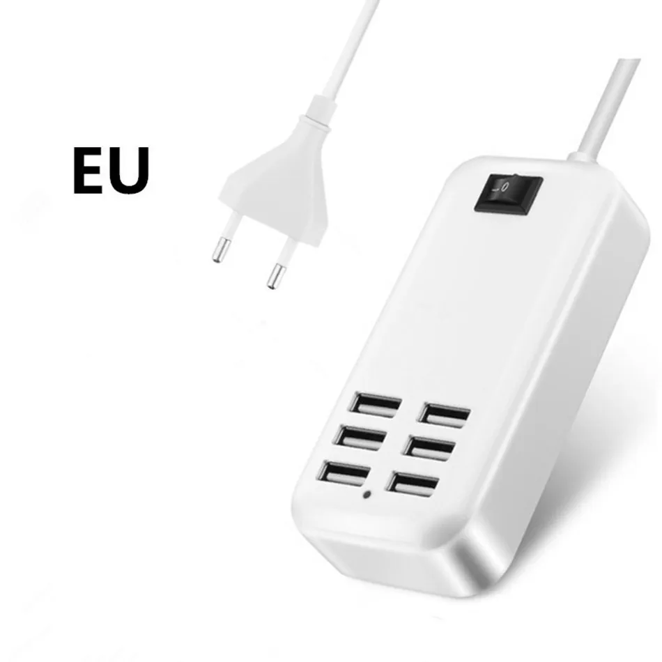 Faichoy хорошее USB зарядное устройство концентратор 6 портов EU/US 3A штепсельная розетка док-станция Быстрая зарядка удлинитель, адаптер питания для сотового телефона планшета - Тип штекера: EU