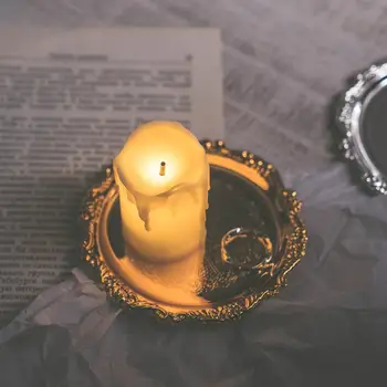 

Ins Popular Golden Silver Plate Home Decoration Earring Bowl Jewelry Organizer Tray