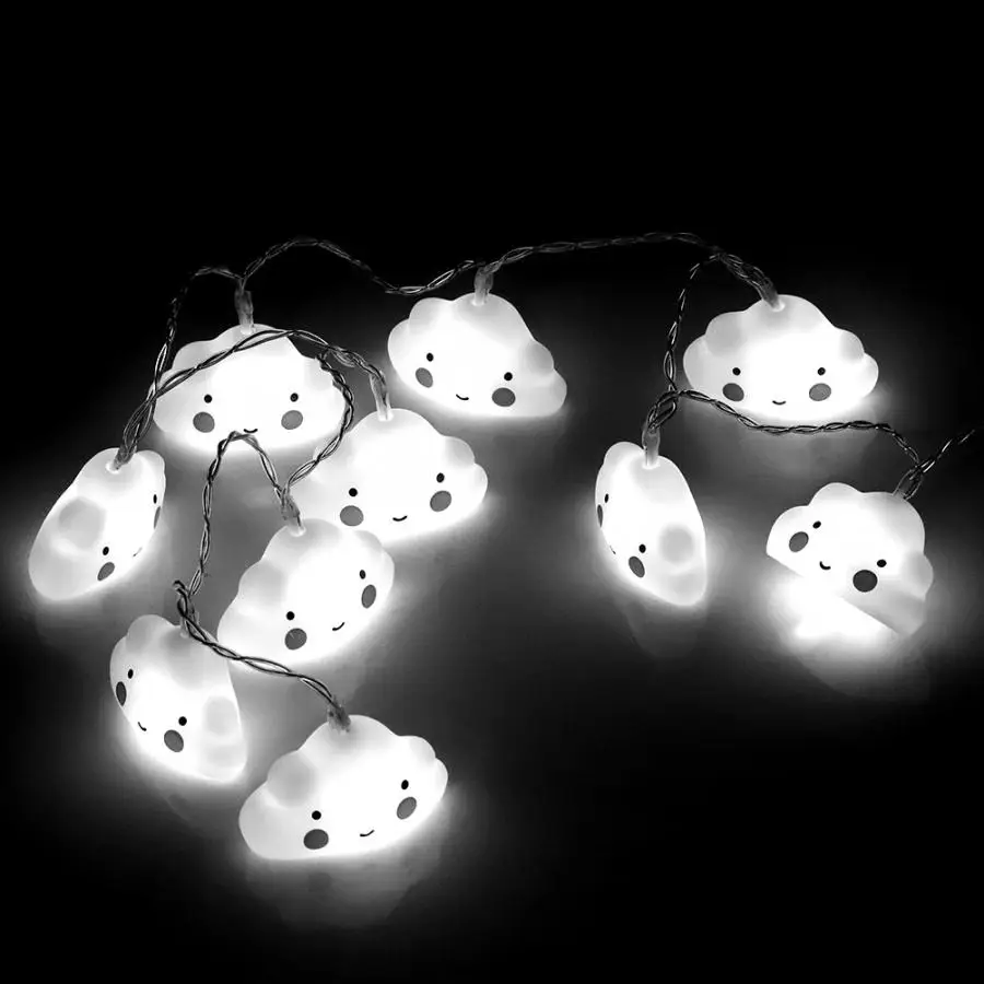 10LED милый мультяшный светильник-гирлянда в форме облака, Рождественский фестиваль, вечерние декоративные лампы для сада, сцены, открытый водонепроницаемый Декор