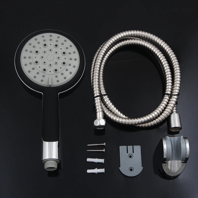 Gisha ручной душ 5 струйный патент Showerhead водосберегающий дождевой Душ высокого давления ручной опрыскиватель для ванной комнаты Водопад - Цвет: with hold  pipe