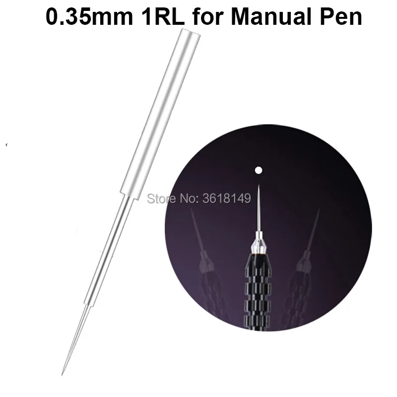 

100pcs 0.35mm Microblading Needles 1RL Lamina Tebori Manual Fog Needle 1RL for Seri-permanent Makeup Embroidered Eyebrow