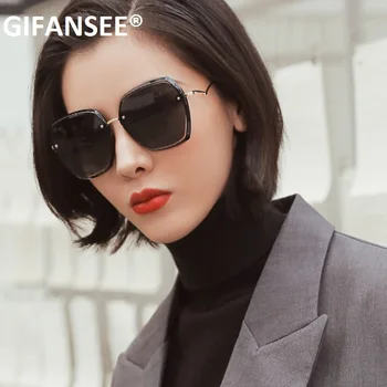 

GIFANSEE Women Square Sunglasses Fashion Gradient High Quality Sexy Sun Glasses lady Luxury Big Frame Female Oculos De Sol uv400