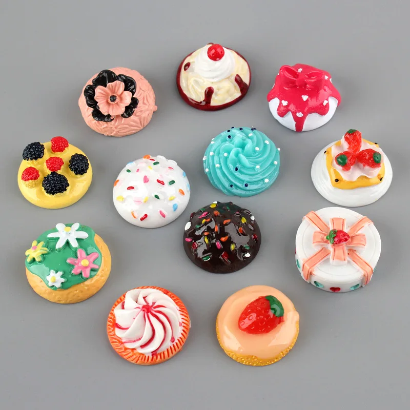 

4pcs DIY Slime Supplies Accessories Phone Case Decoration for Slime Filler Miniature Resin Cake Chocolate Cookies